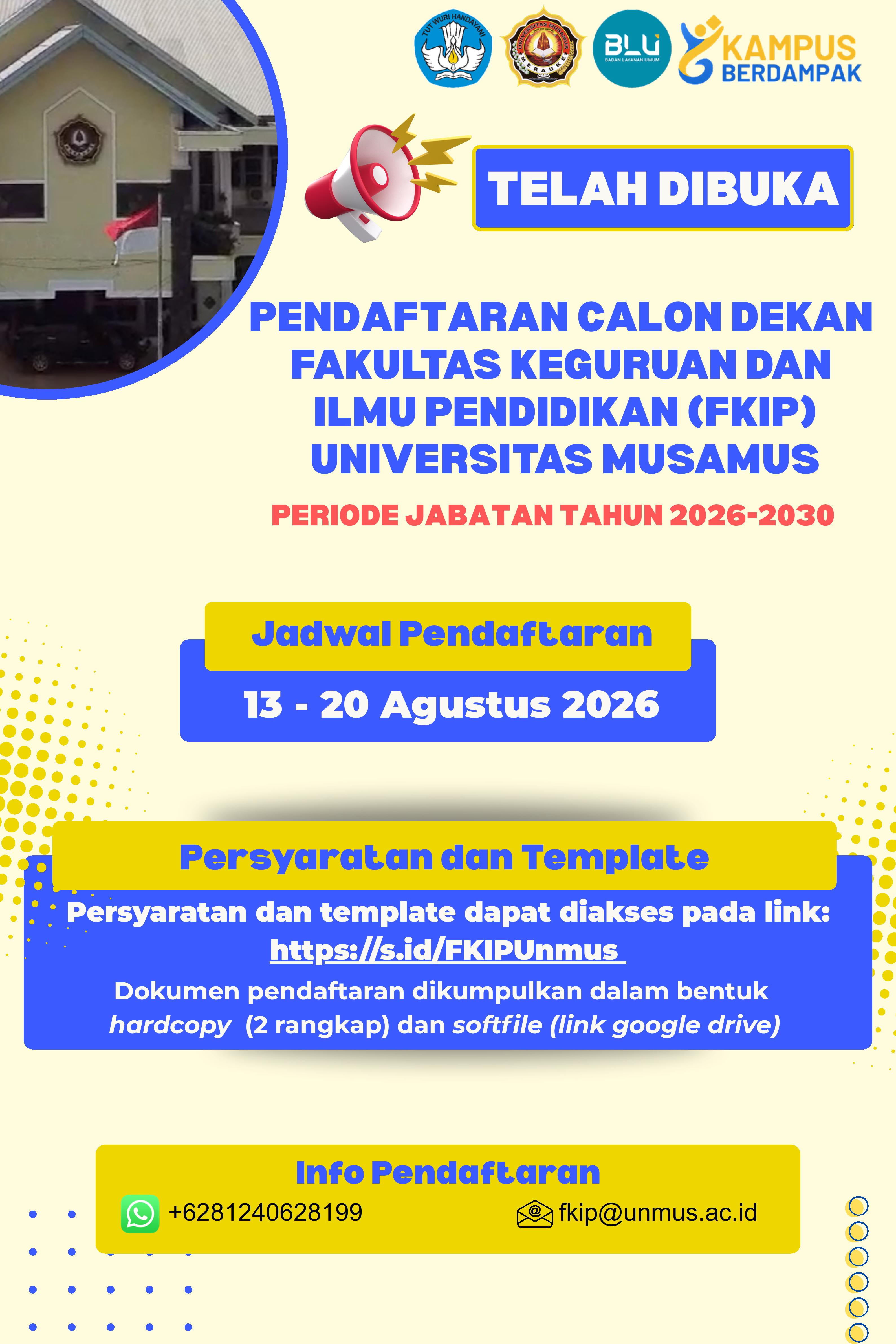 Pendaftaran Calon Dekan Fakultas Keguruan dan Ilmu Pendidikan
